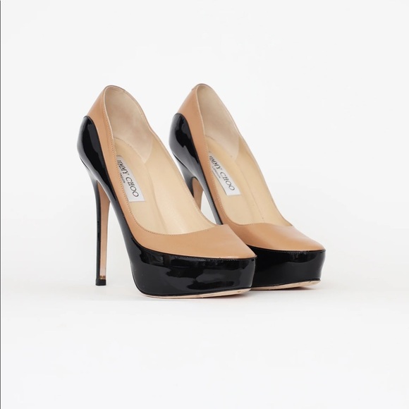 Jimmy Choo Shoes - Jimmy Choo Sepia Two Tone Nude & Black Patent Heels